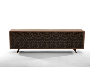 GRANADA - Wood and glass sideboard with doors _ Tonin Casa